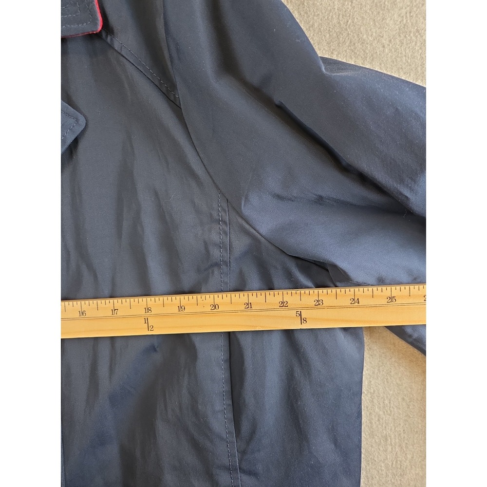 Lands End 2X 20-22 double breasted short Rain Jacket Short Trench Coat pockets - Picture 7 of 9